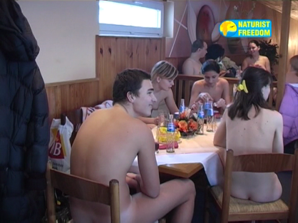 Youth nudists in bowling club - video