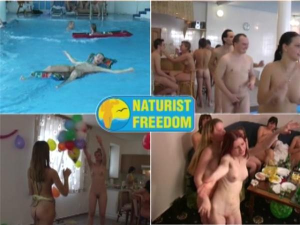 Nudists of the house big group of video