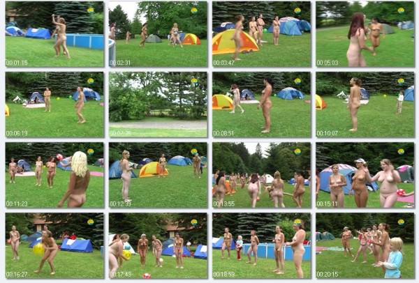 Family naturism - Playing With a Ball