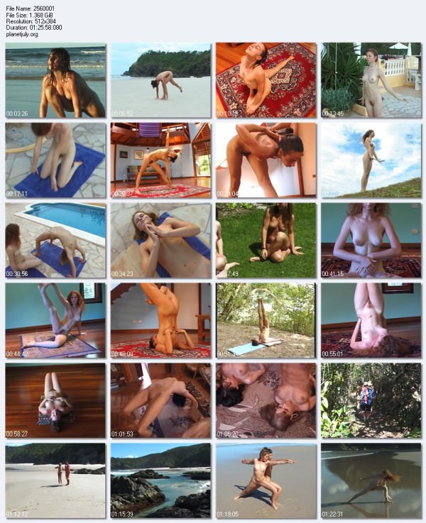 Video yoga in the Nude