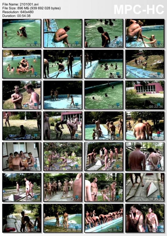 Family nudism of video - boys in camp of nudists