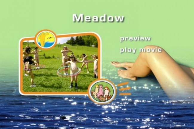 Family naturism of video outdoors - Meadow