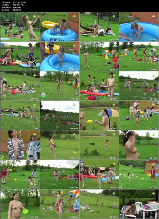 Family naturism of video outdoors - Meadow