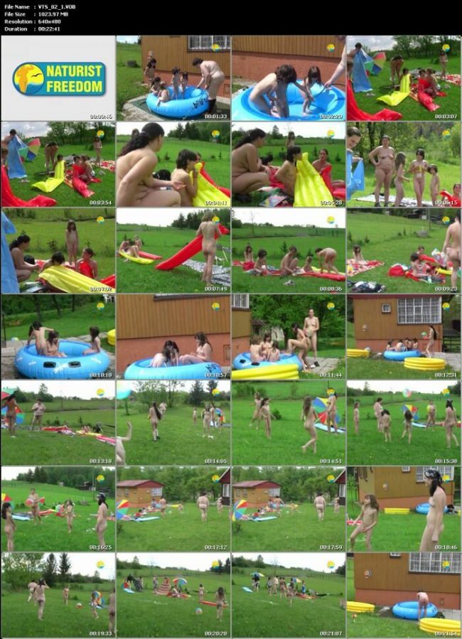 Family naturism of video outdoors - Meadow