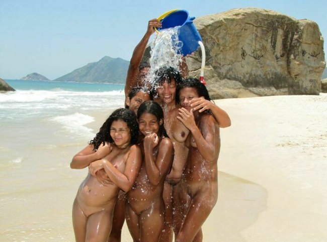 Family nudism in Brazil - a photo of the girl nudists